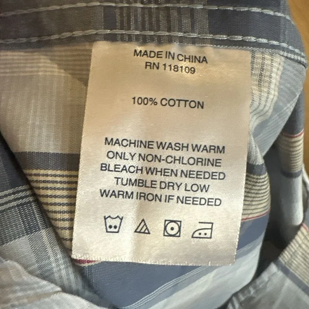 Smith's Workwear‎ Men's Blue Plaid Short Sleeve Button Down Shirt Medium NEW